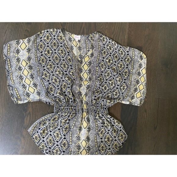 PARKER Multicolor‎ Geometric Print Silk Tunic Blouse ~XS - Picture 4 of 5